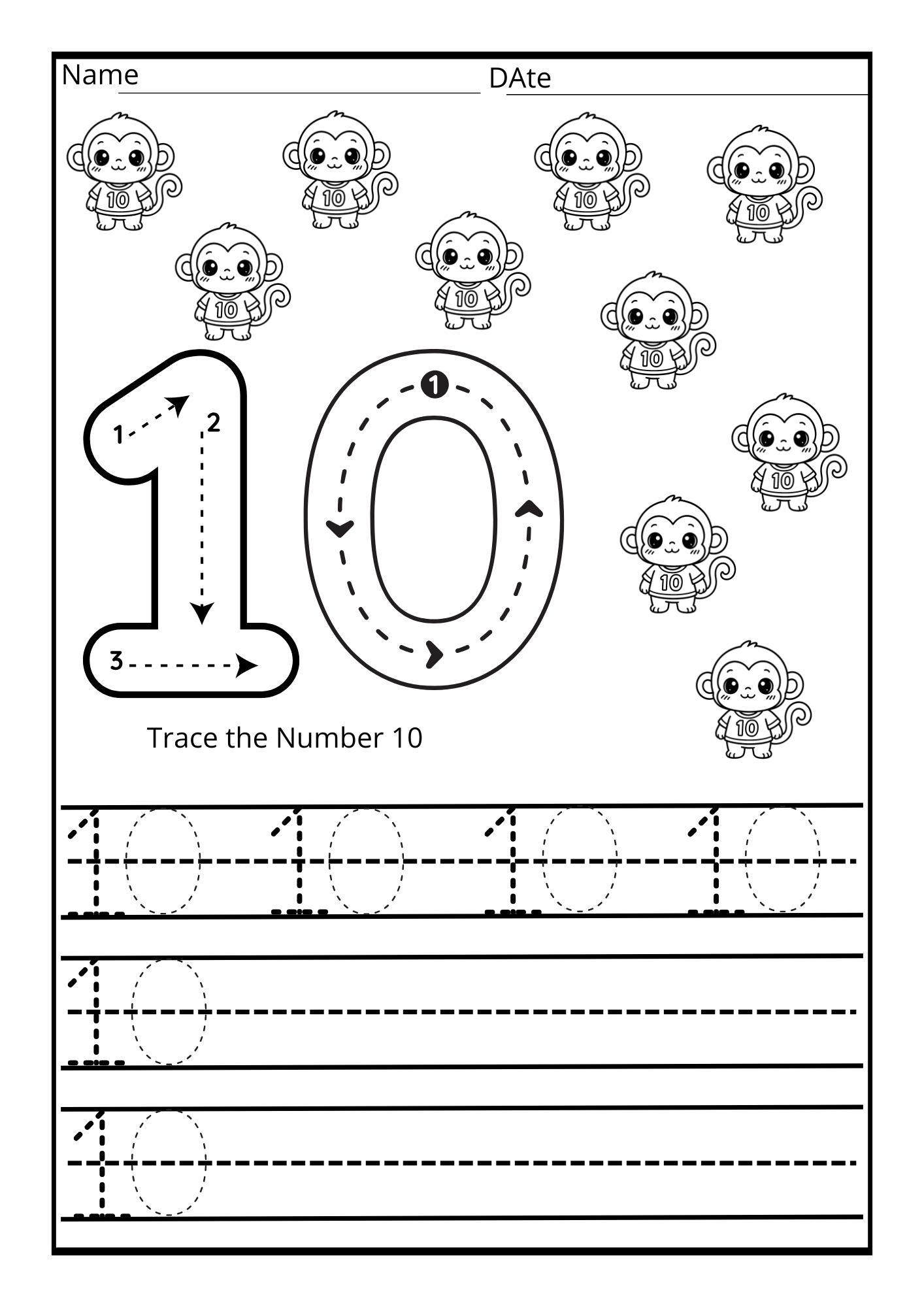 Aprendiendo los números del 1 al 10
