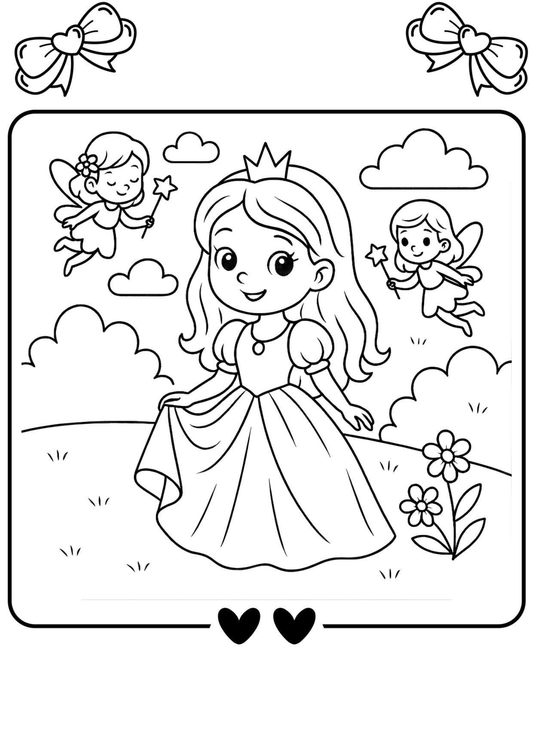 Princess and Unicorn Coloring Book - A fun and magical coloring book for children.