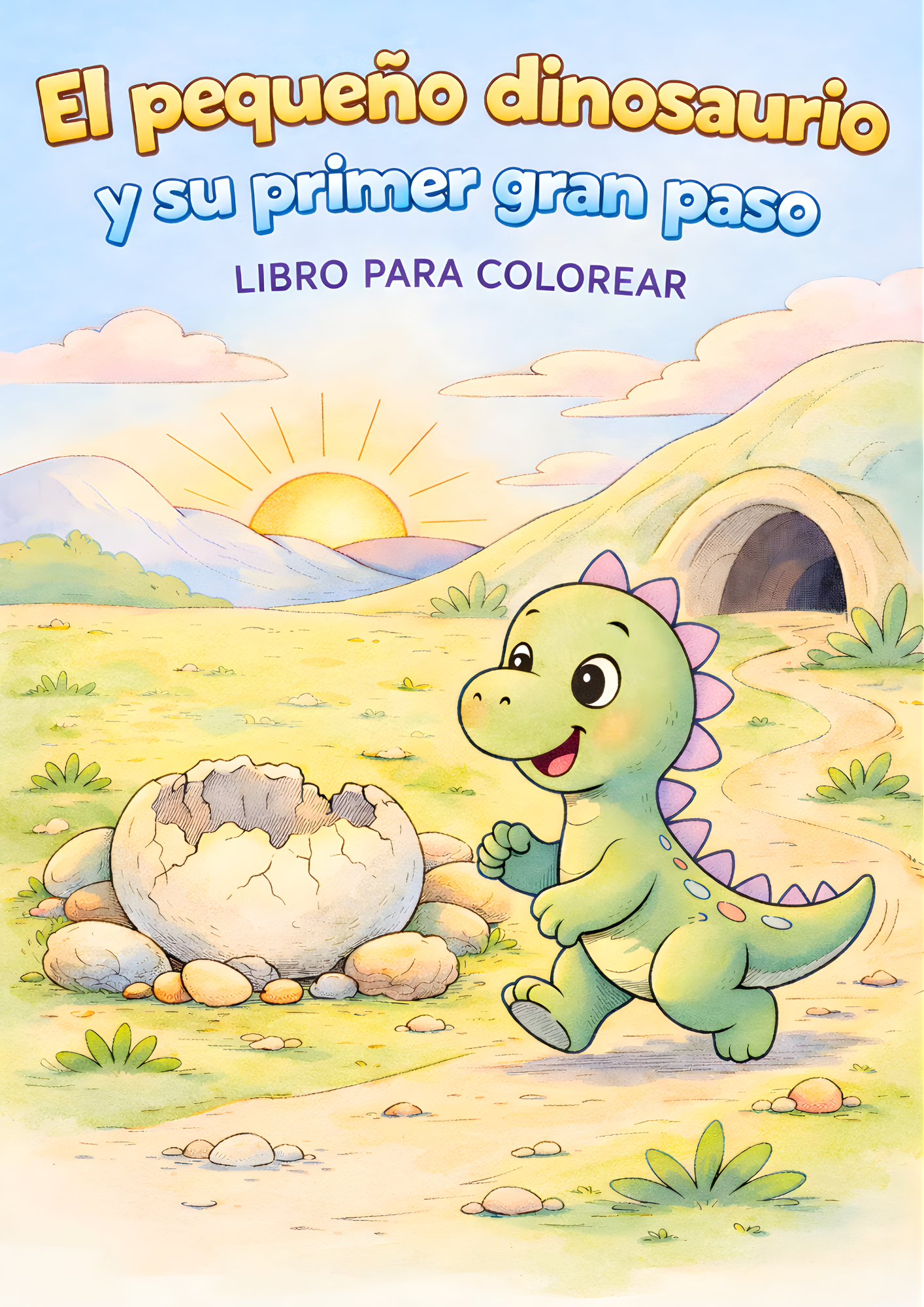 Book for Coloring / El Pequeño Dinosaurio y su Primer Gran Paso / En Español
