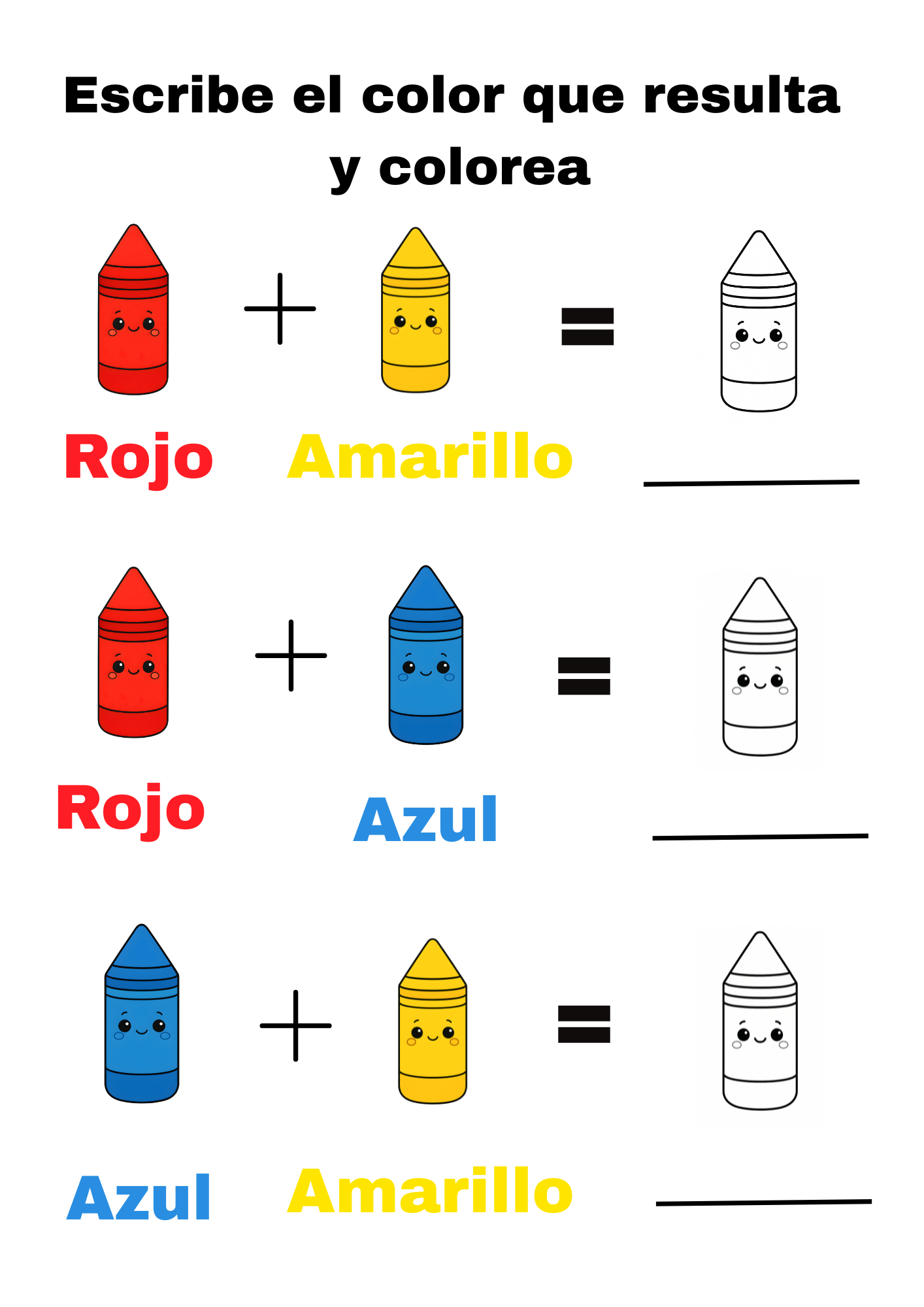 I learn colors in Spanish