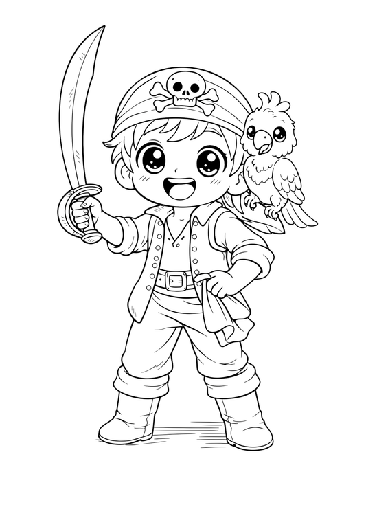 Pirate Coloring Book for Kids | Cute Pirate Coloring Pages