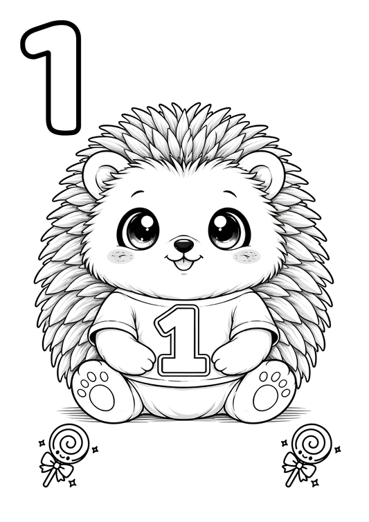 Fun coloring pages for learning numbers - Color &amp; Count Cute Animals